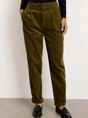 Alex Mill Rugged Corduroy Boy Pant Pleated Trouser Olive Green